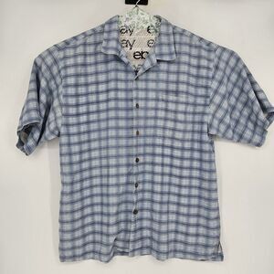 Tommy Bahama Shirt Mens XL Button Up Silk Short‎ Sleeve Geometric Casual Preppy